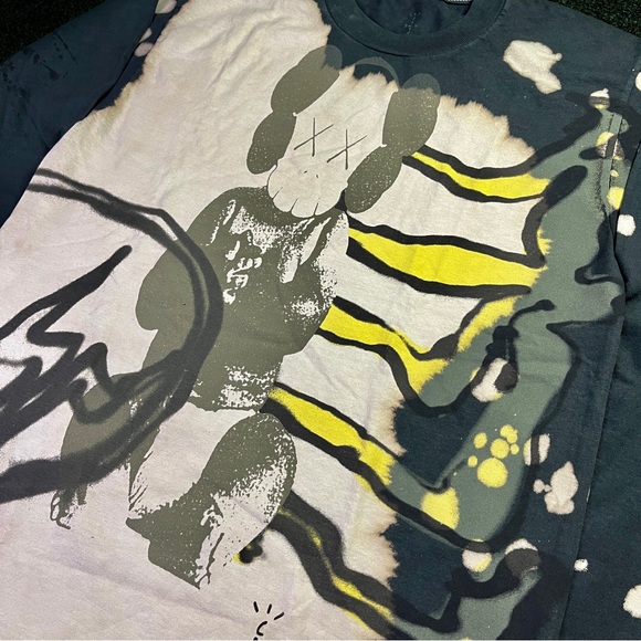 Cactus Jack by Travis Scott X KAWS FRAGMENT Long Sleeve Tie-dye Tee Size S - Picture 3 of 4